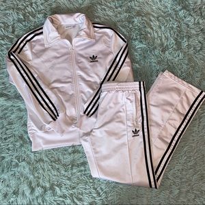 adidas Womens L white black TRACKSUIT Jacket Pants